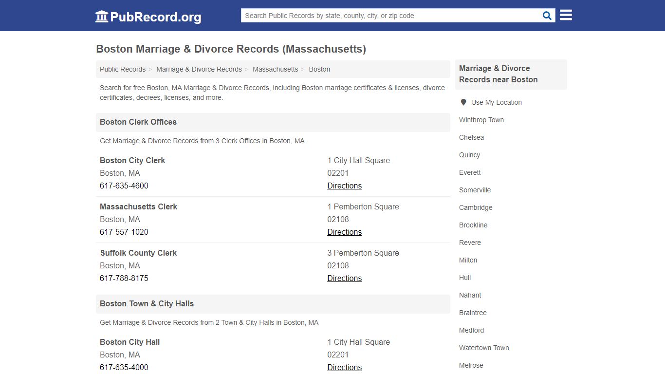 Boston Marriage & Divorce Records (Massachusetts)